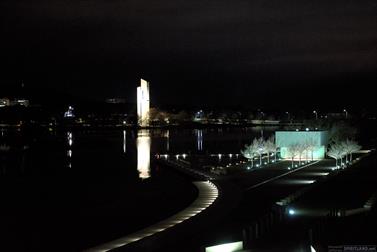 Commonwealth Place at night, Canberra, Australian Capital Territory