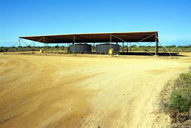 Old disused water tanks, Eyre Hwy, Eucla, Western Australia