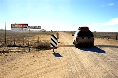 Crossing the Queensland border on the Birdsville Track, South Australia