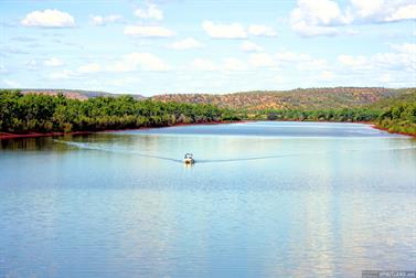 Victoria River at Bradshaw Bridge, Victoria Hwy, Northern Territory, Australia